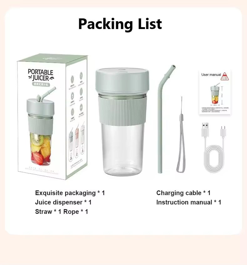 Mixeur Portable USB Rechargeable - Jus Frais en Quelques Secondes